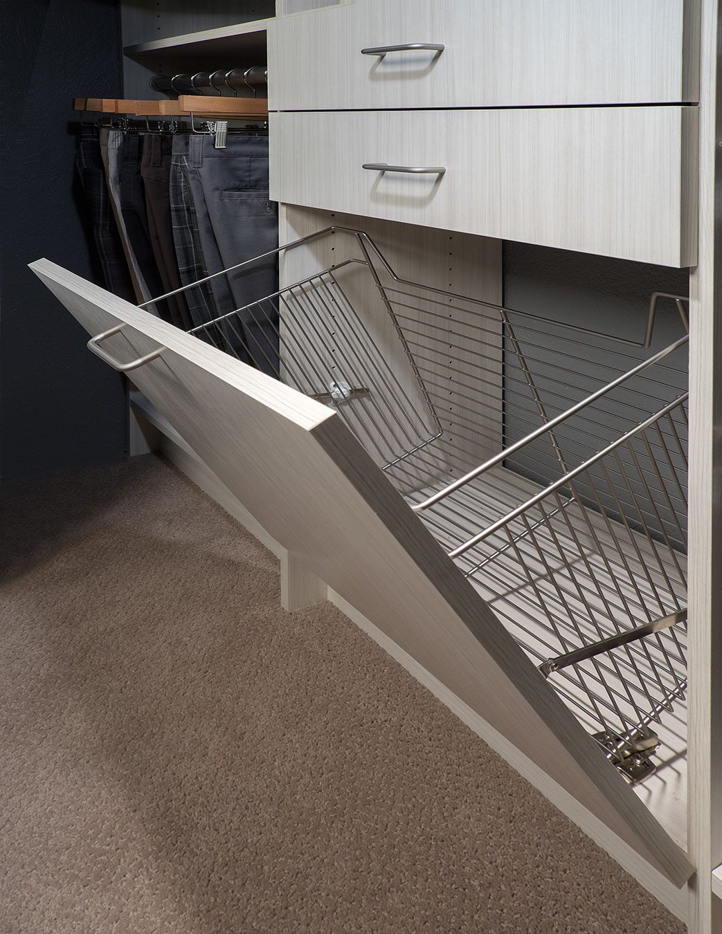arctic flat panel hamper for custom closet in ottawa