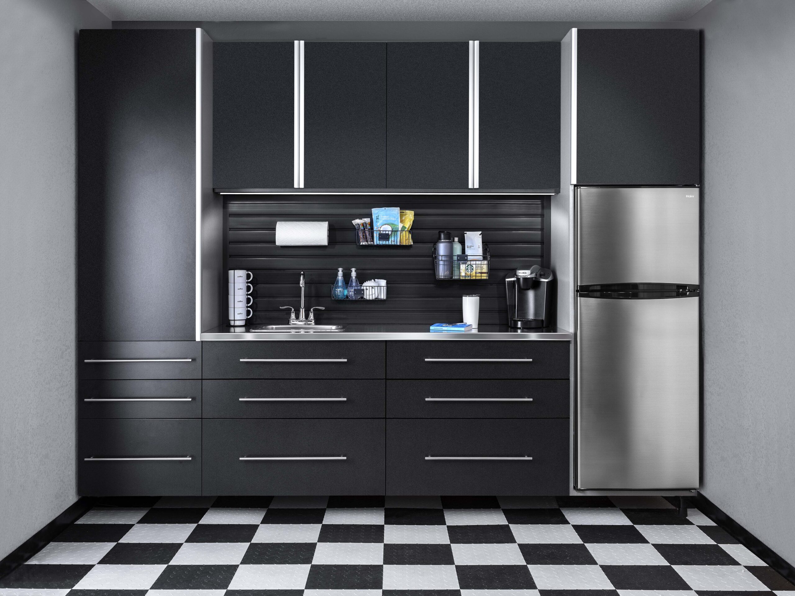 garage solutions with stainless countertop in ottawa