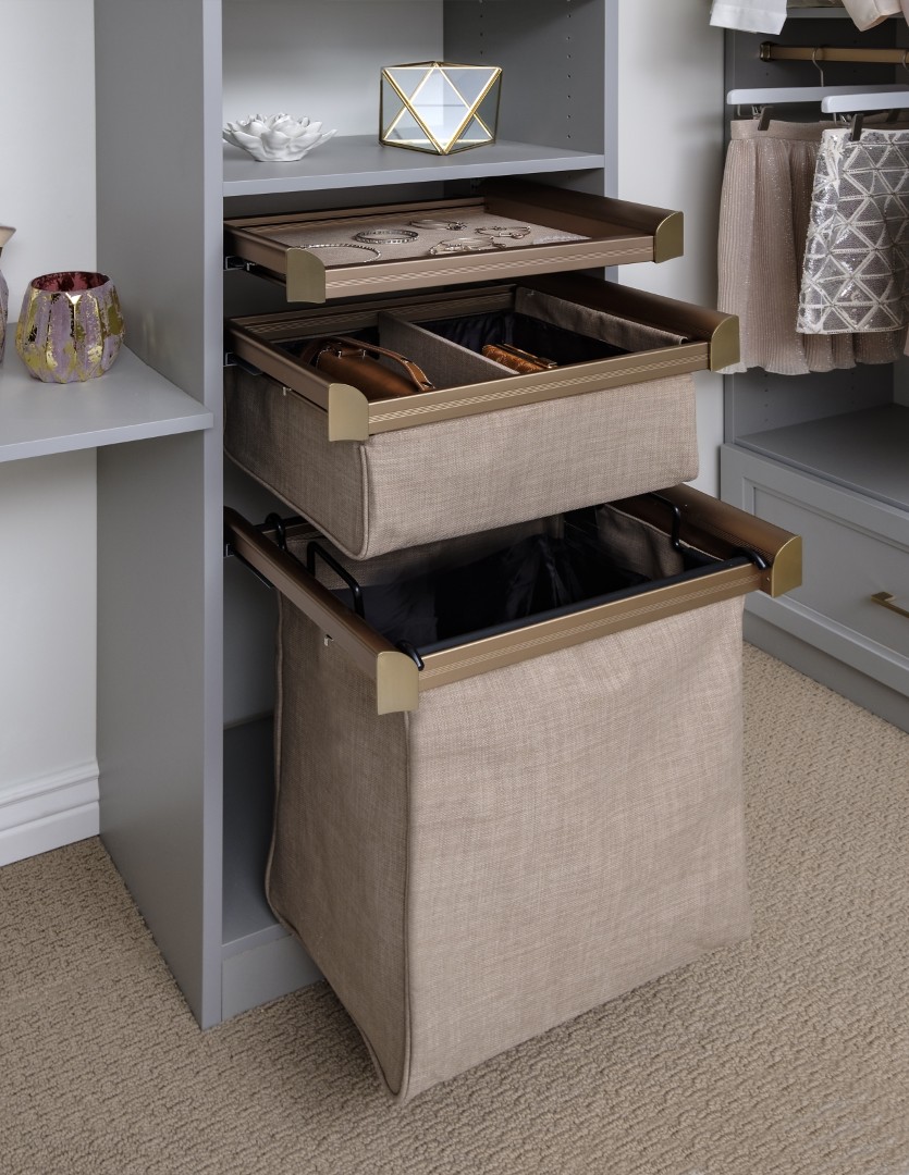 matte gold hamper closet organizer in ottawa