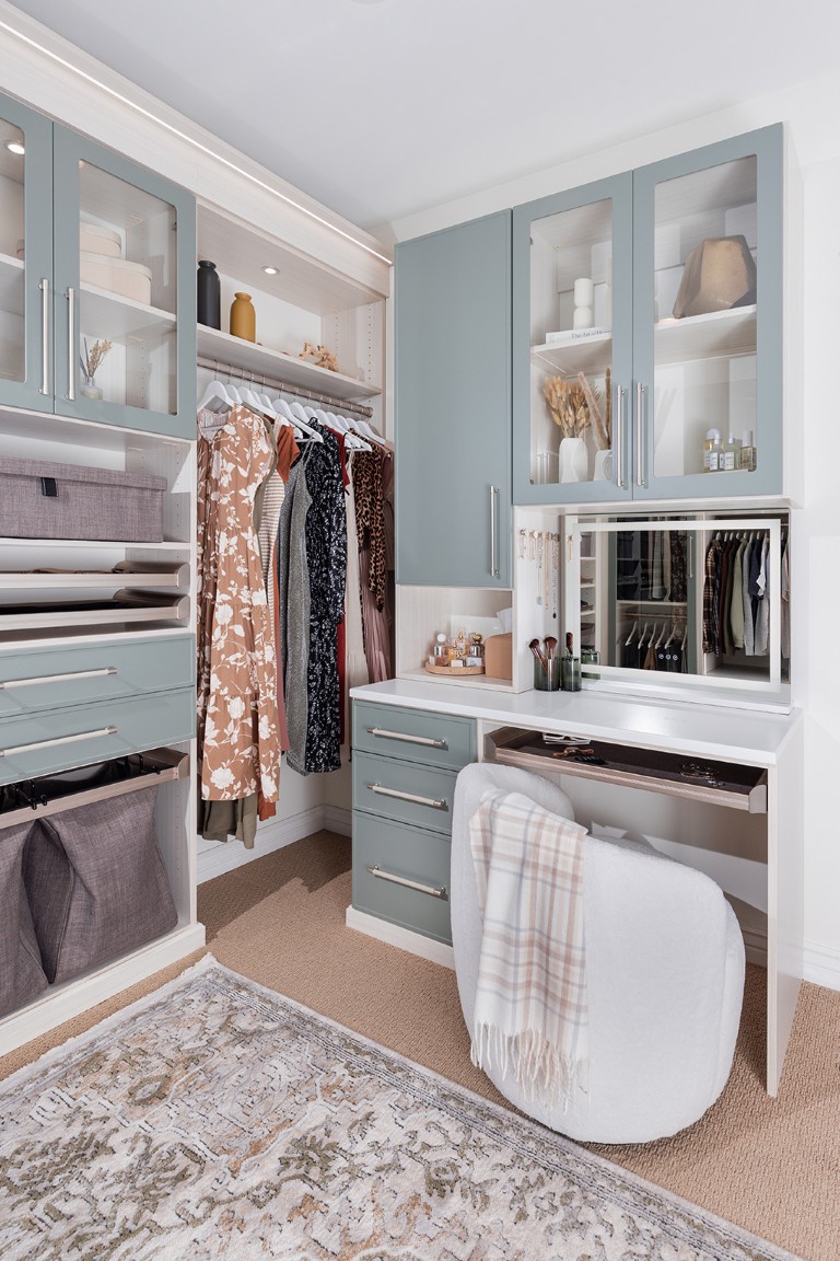 white vanity closet organizer in ottawa