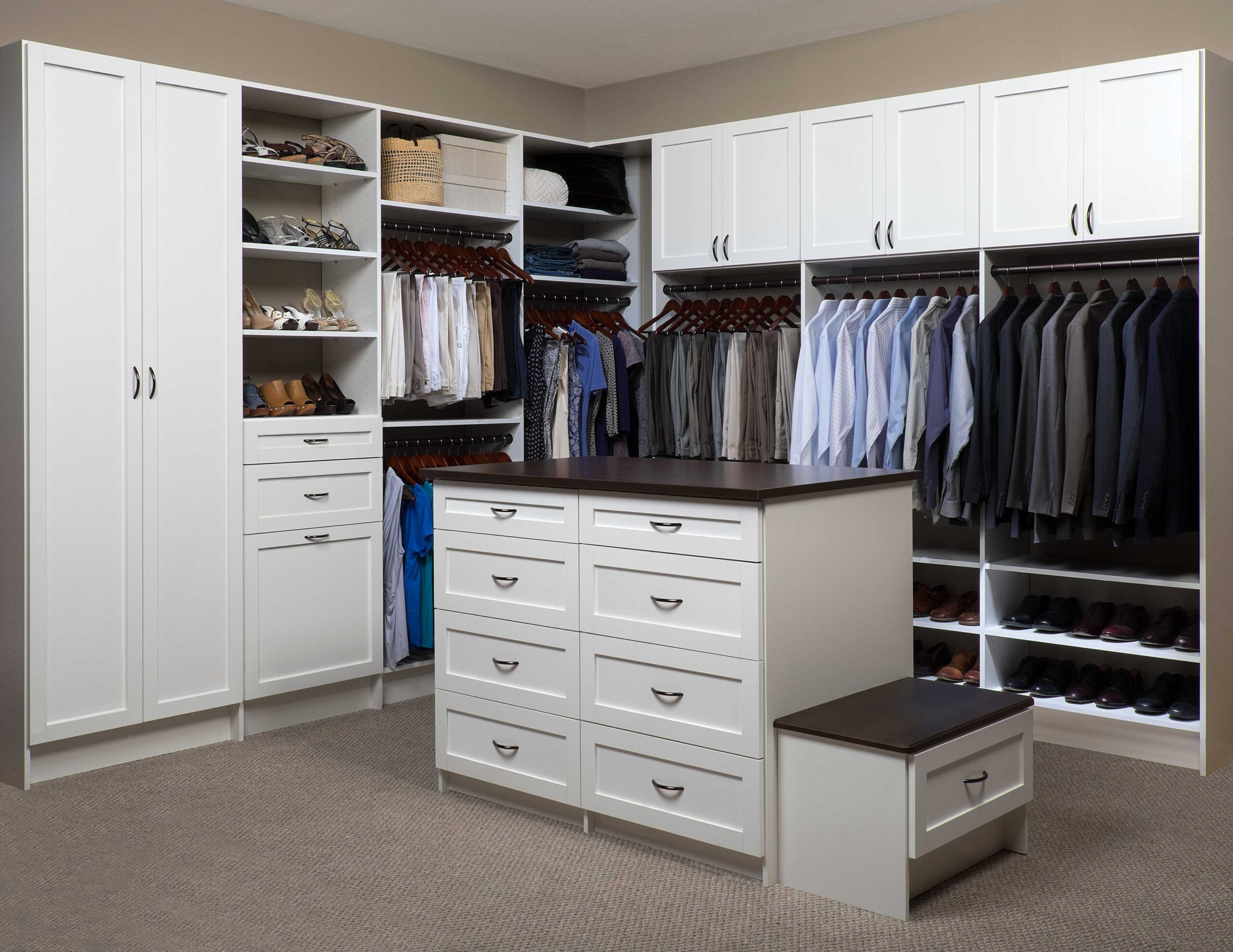 walk-in closet in ottawa with custom island