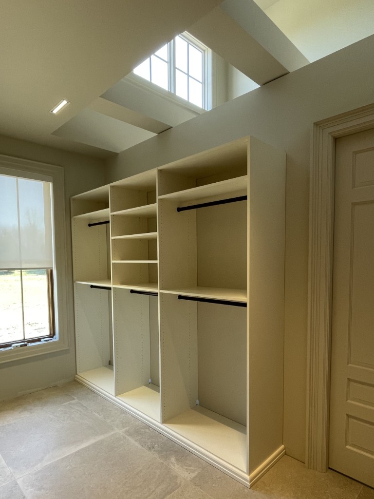 white simple mudroom in ottawa