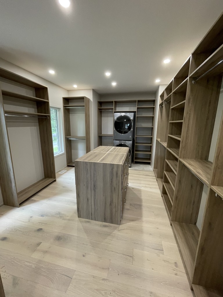 oak wood walk-in closet in ottawa
